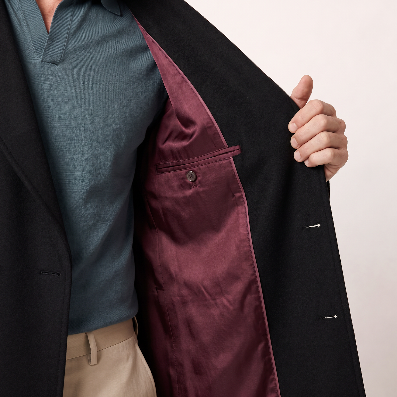Savile Black Italian Cashmere Coat