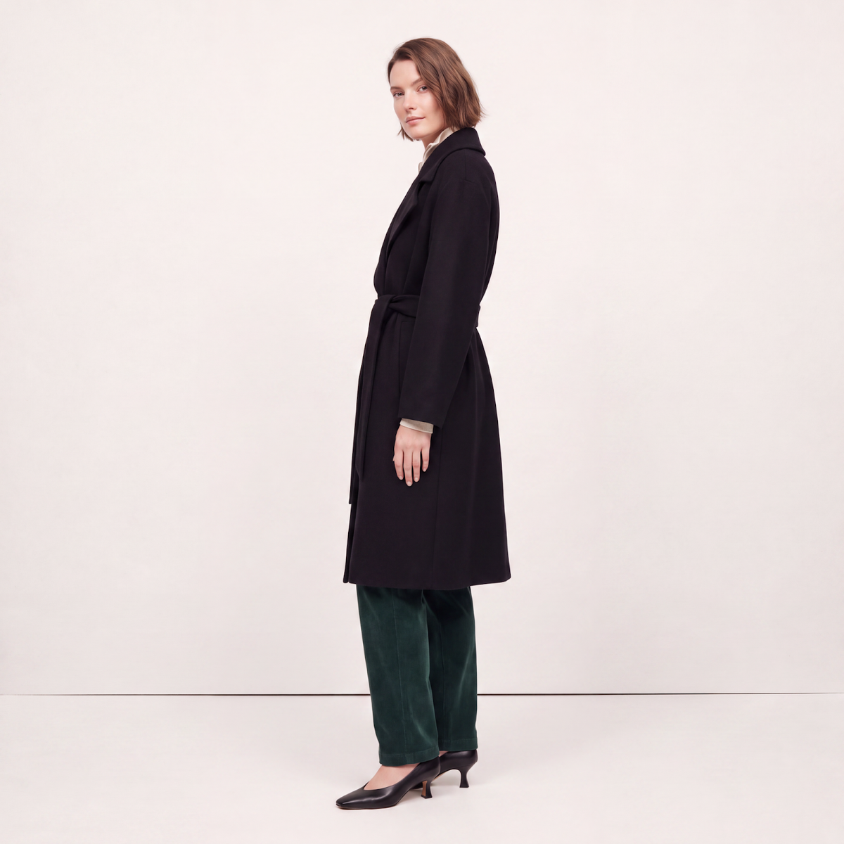 Bond Black Boiled Wool Coat