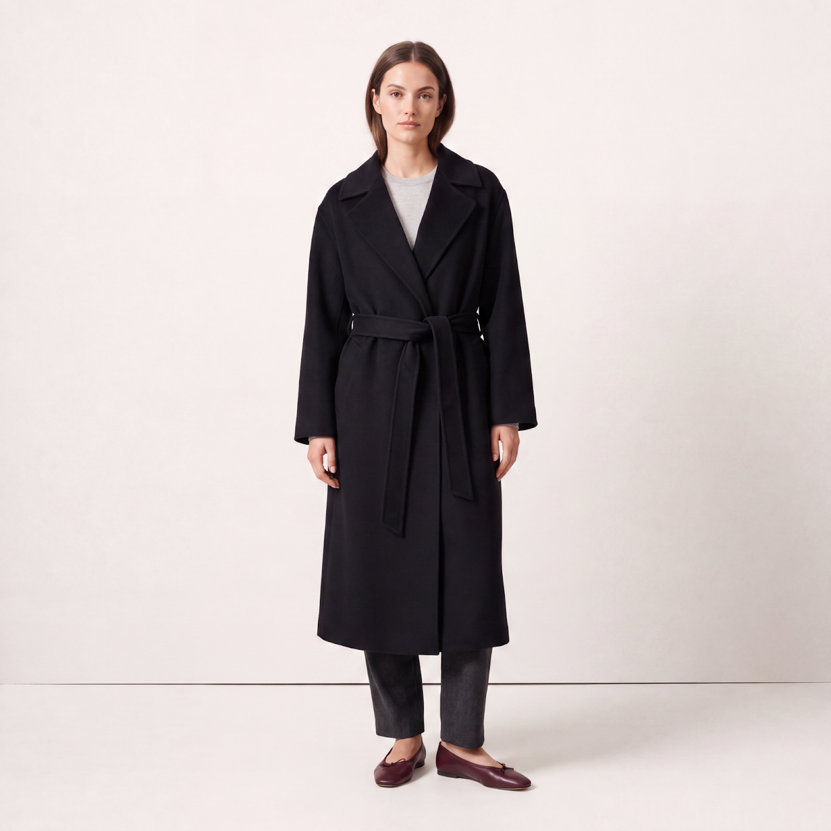 Clara Black Cashmere Coat