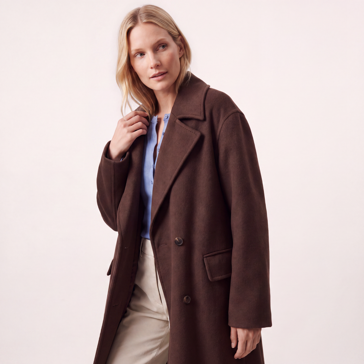 Piccadilly Brown Wool Cashmere Coat