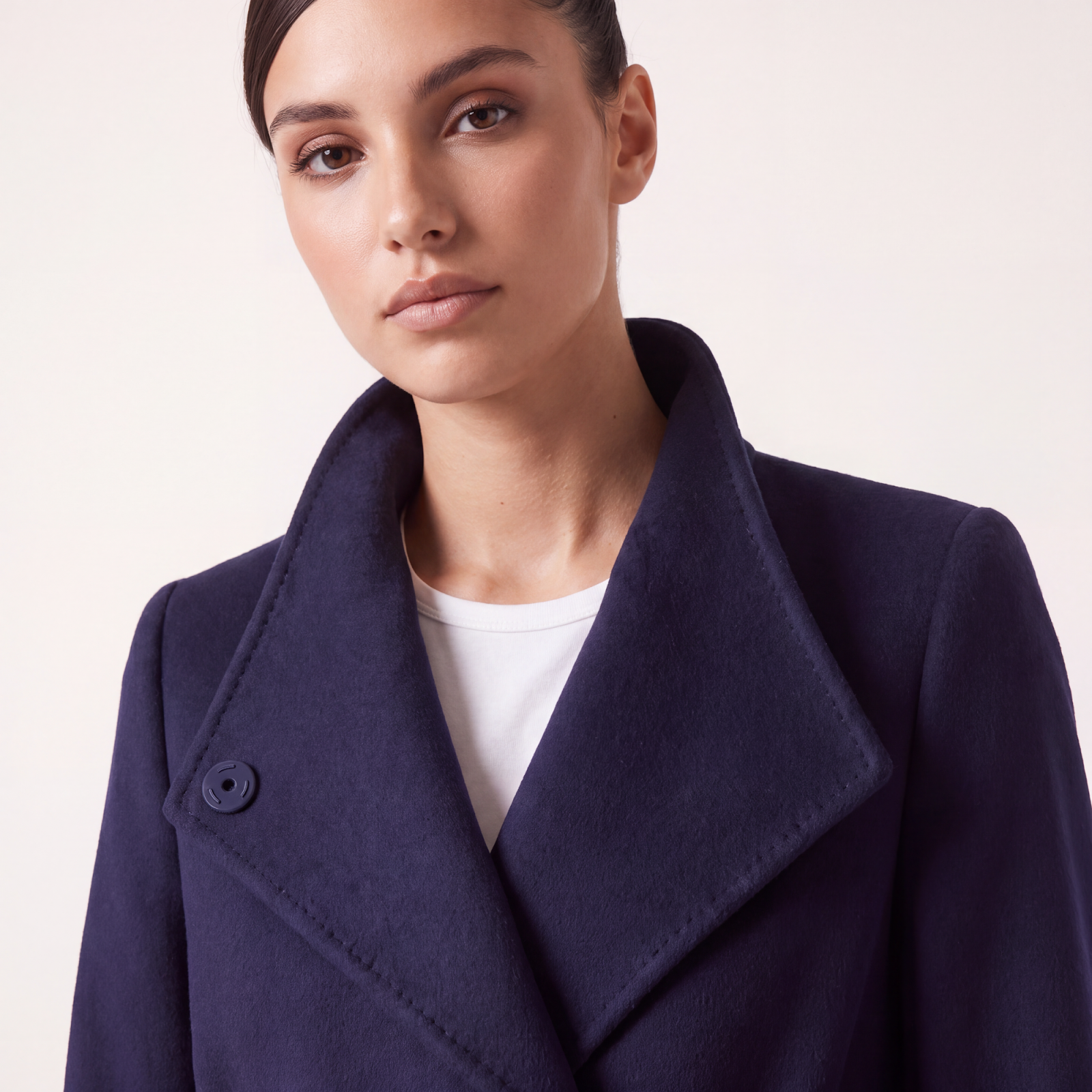 Elara Navy Cashmere Coat