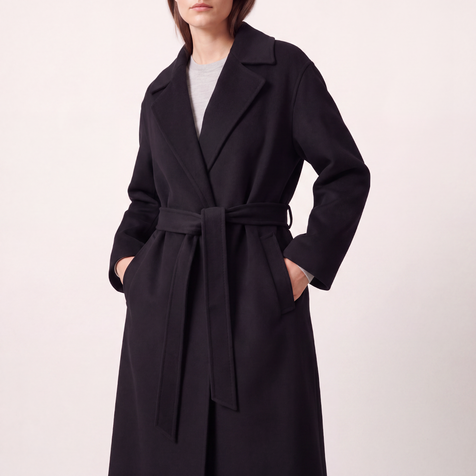 Clara Black Cashmere Coat