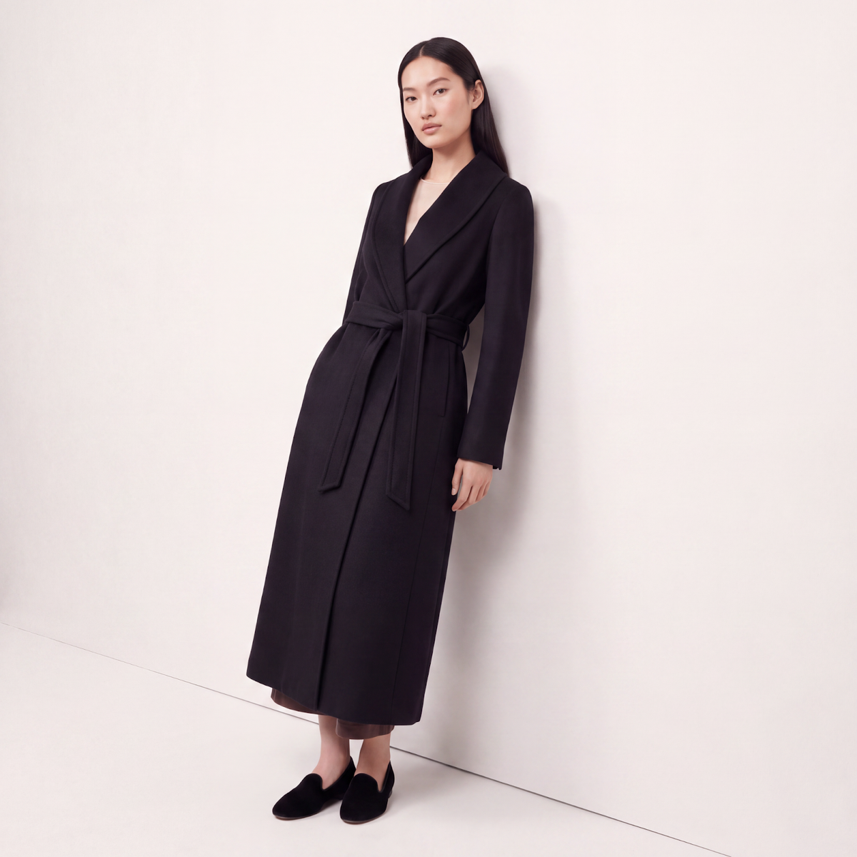 Crown Black Cashmere Coat