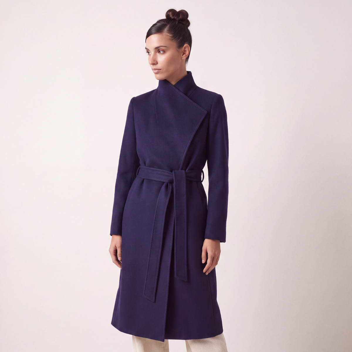 Elara Navy Cashmere Coat