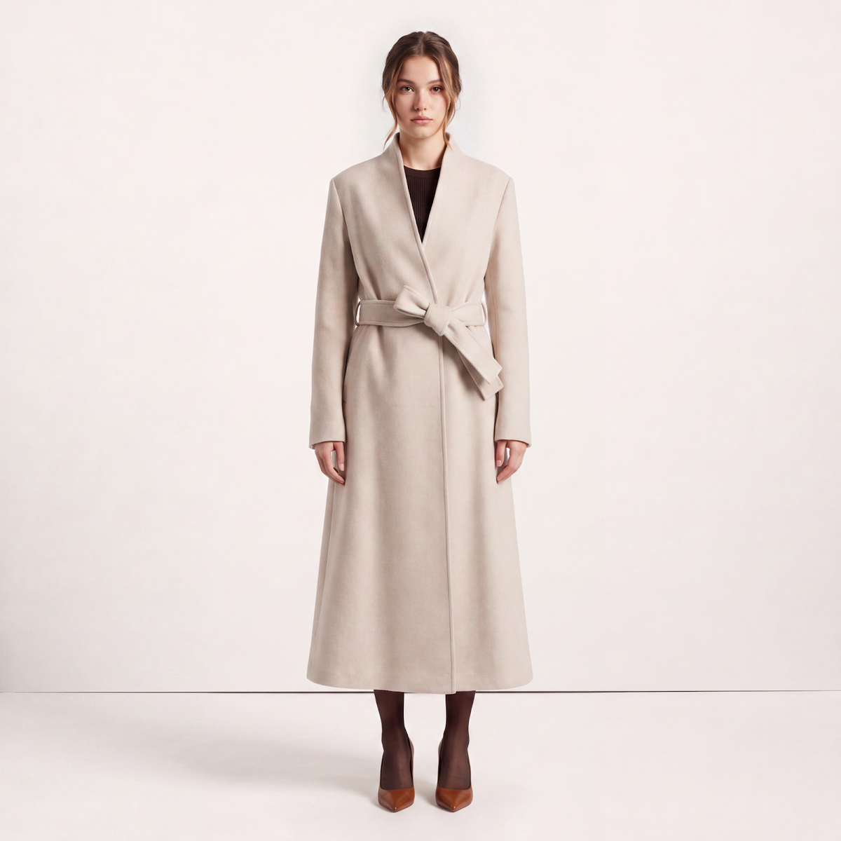 Victoria Oatmeal Wool Coat