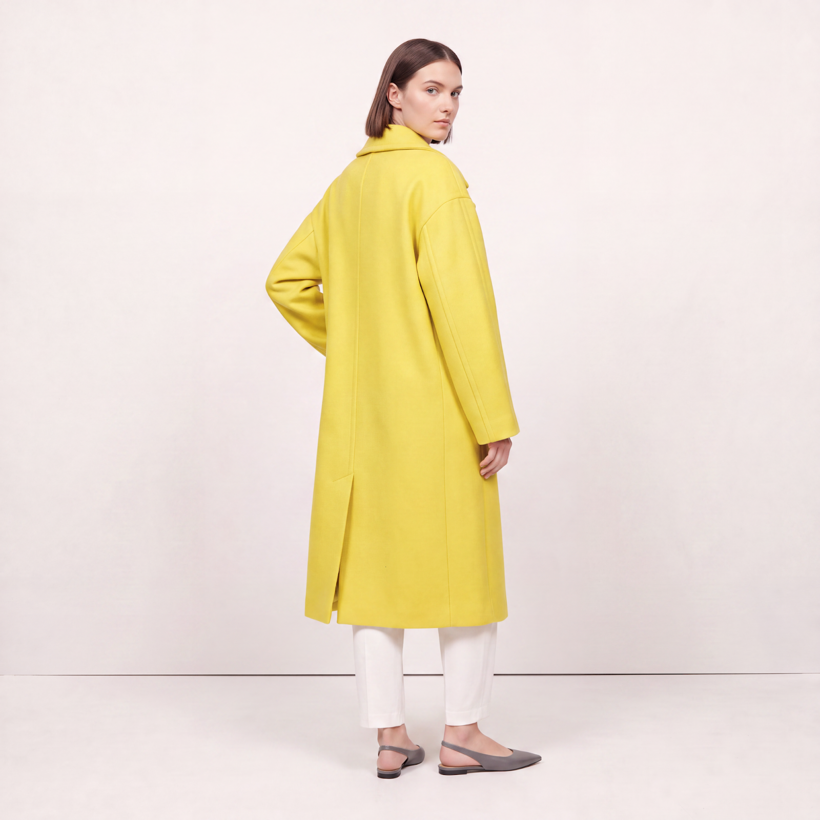 Vibrant Yellow Wool Coat