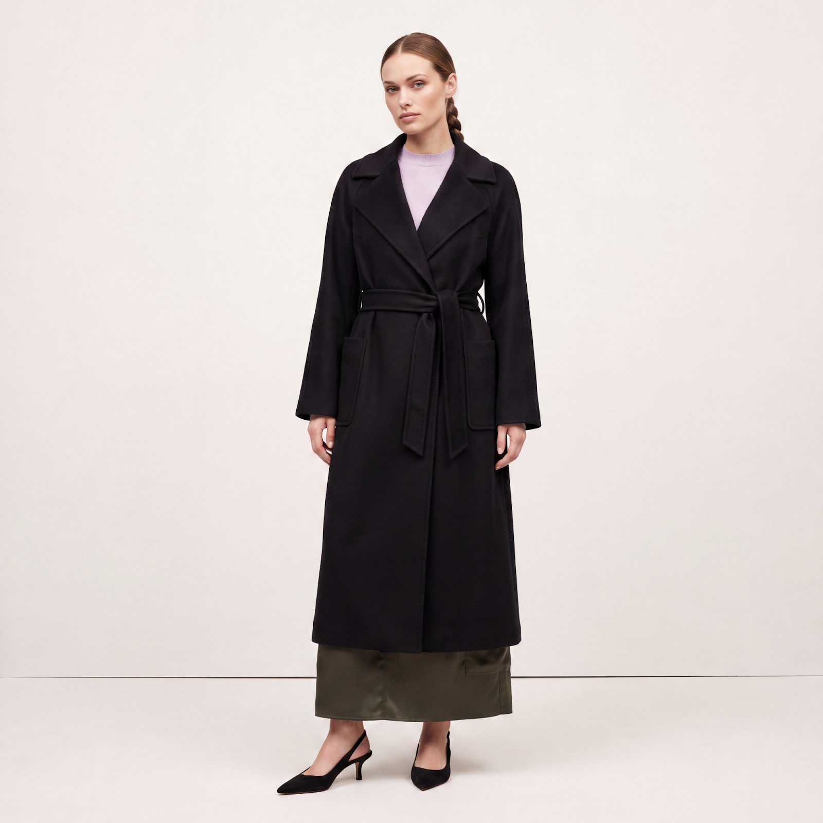 Luna Black Cashmere Coat
