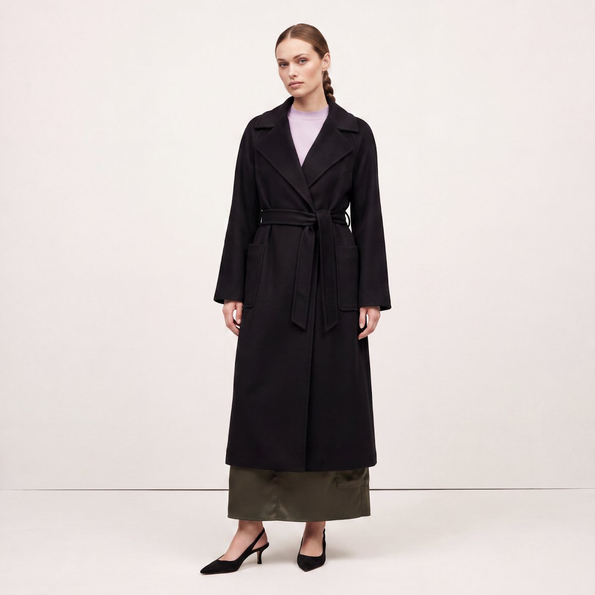 Luna Black Cashmere Coat