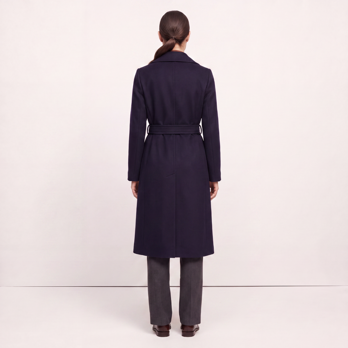 Marylebone Navy Wool Cashmere Coat