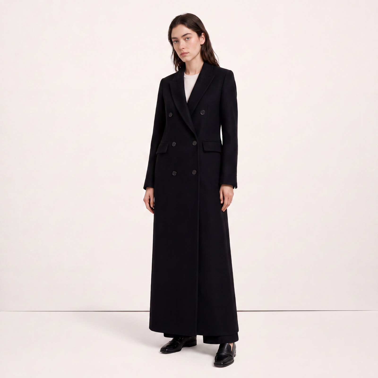Dramatic Maxi Black Wool Coat
