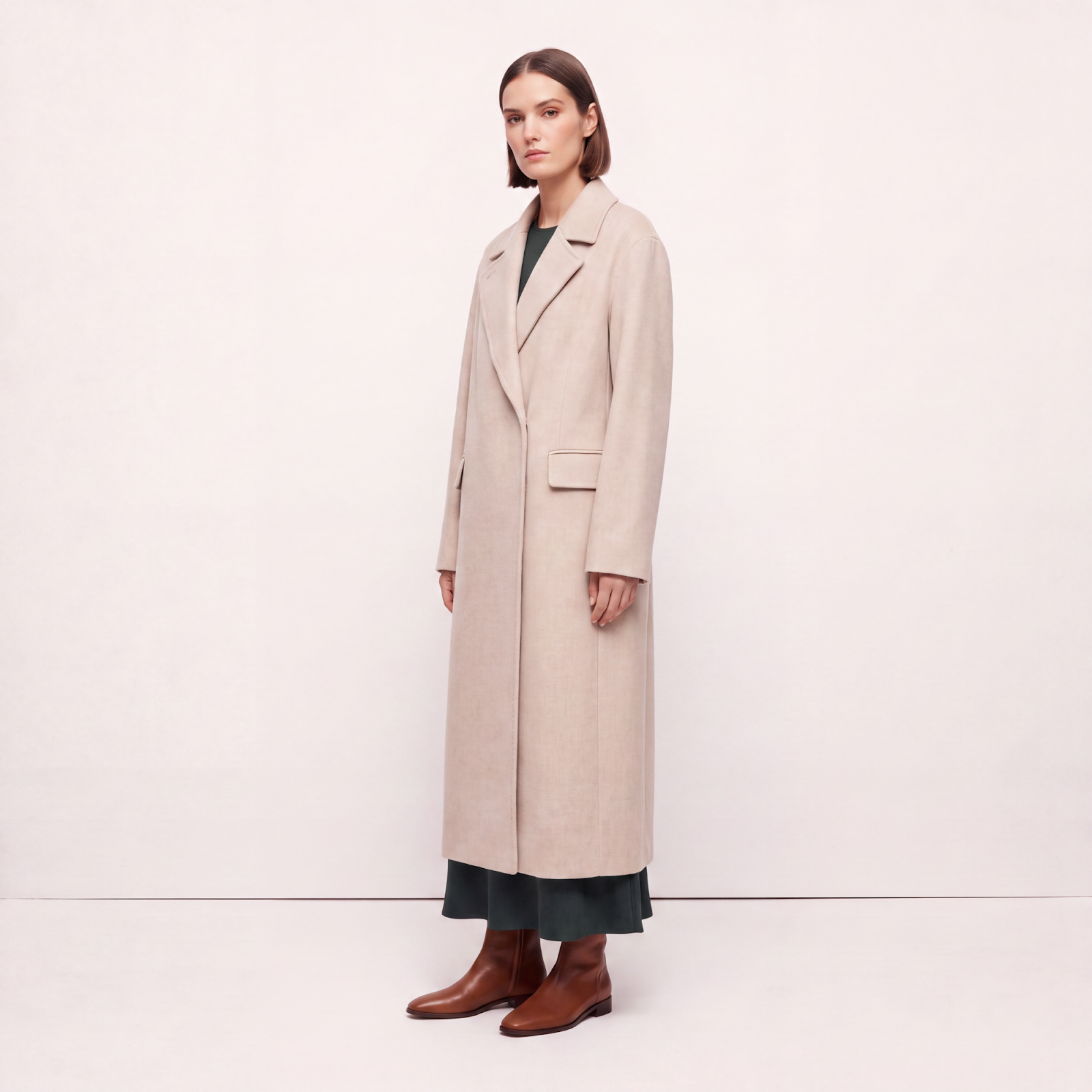 Piccadilly Oatmeal Wool Cashmere Coat