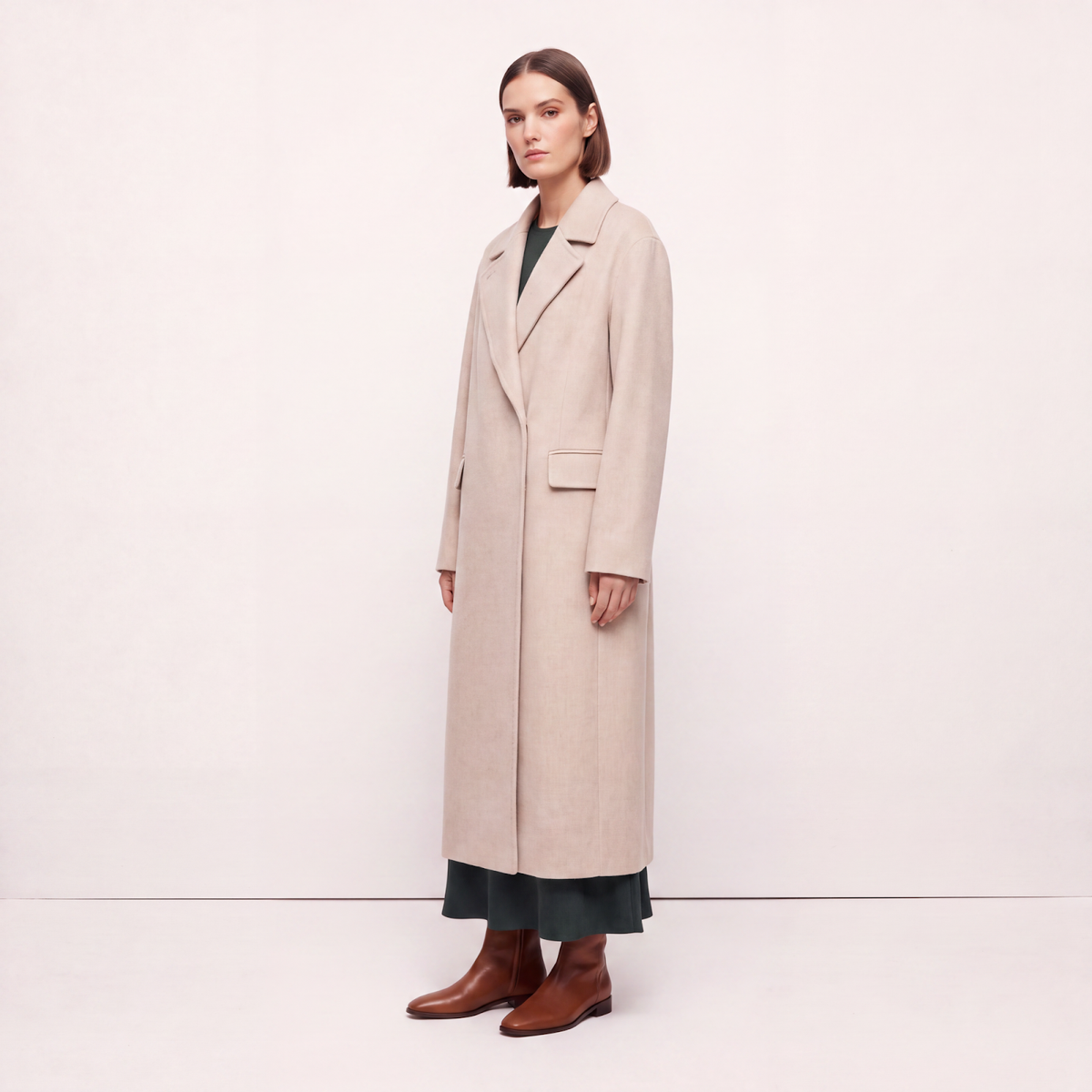 Piccadilly Oatmeal Wool Cashmere Coat
