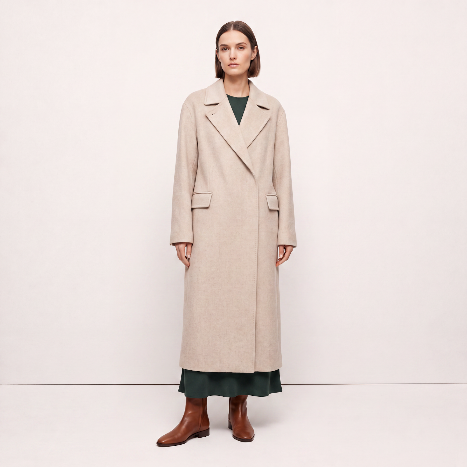 Piccadilly Oatmeal Wool Cashmere Coat