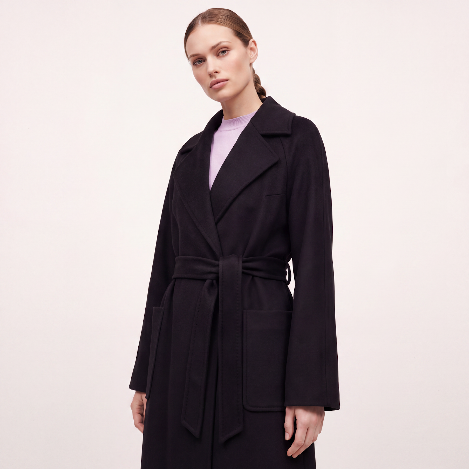 Luna Black Cashmere Coat