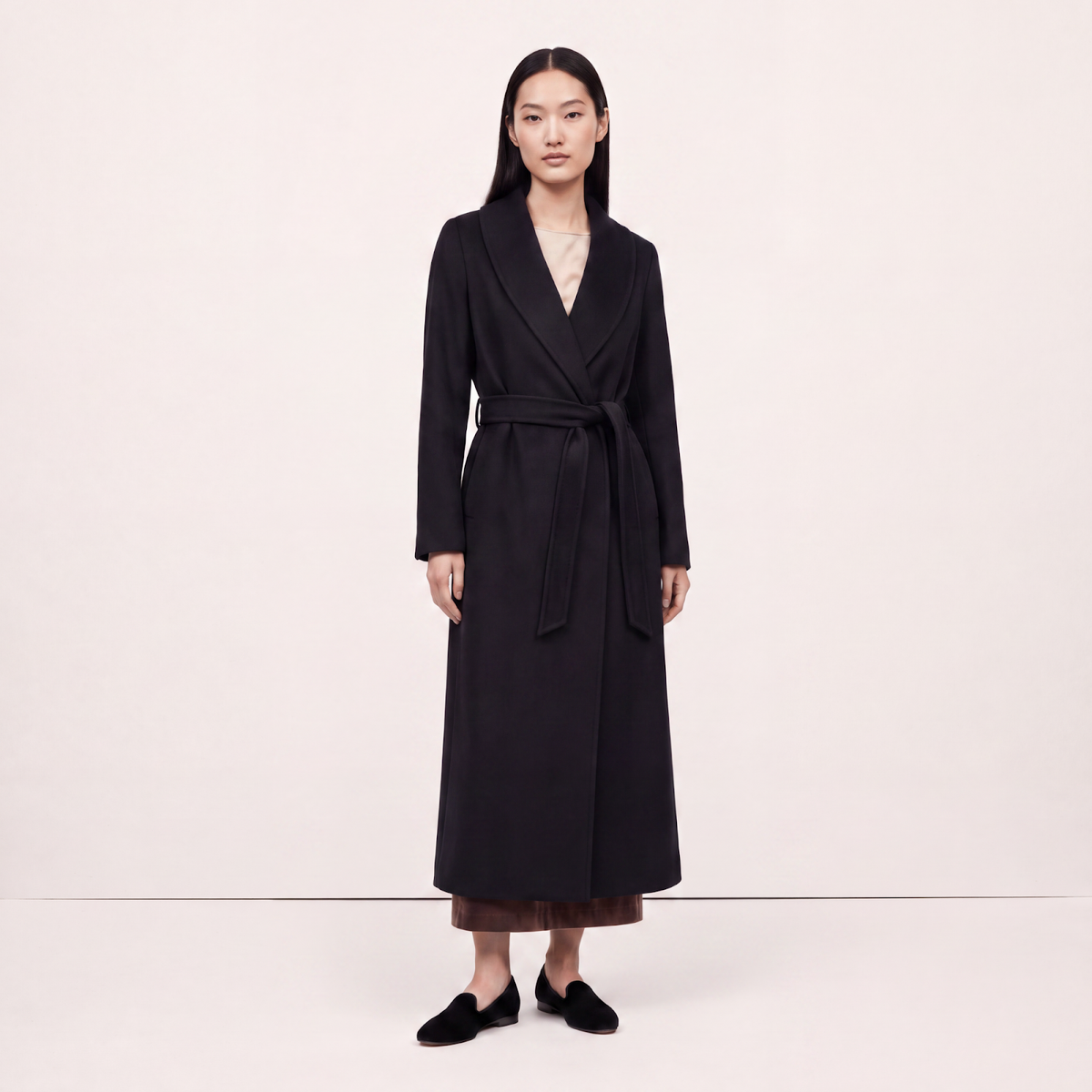 Crown Black Cashmere Coat