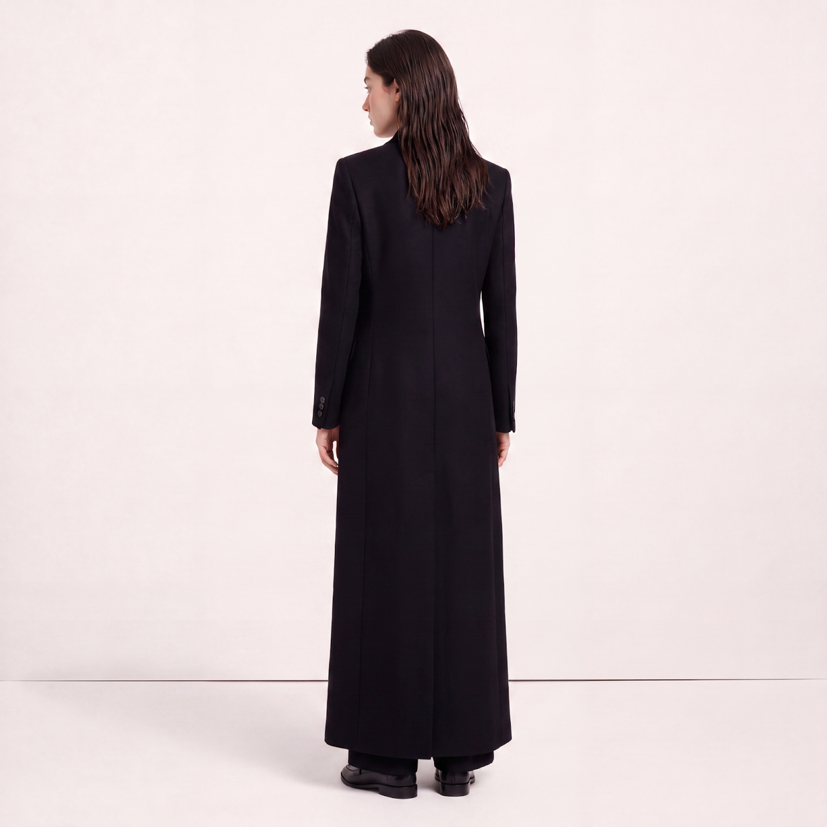 Dramatic Maxi Black Wool Coat