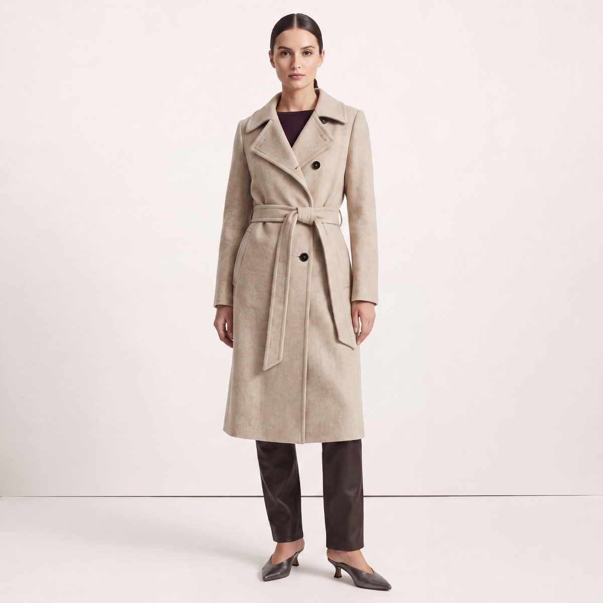 Marylebone Oatmeal Wool Cashmere Coat