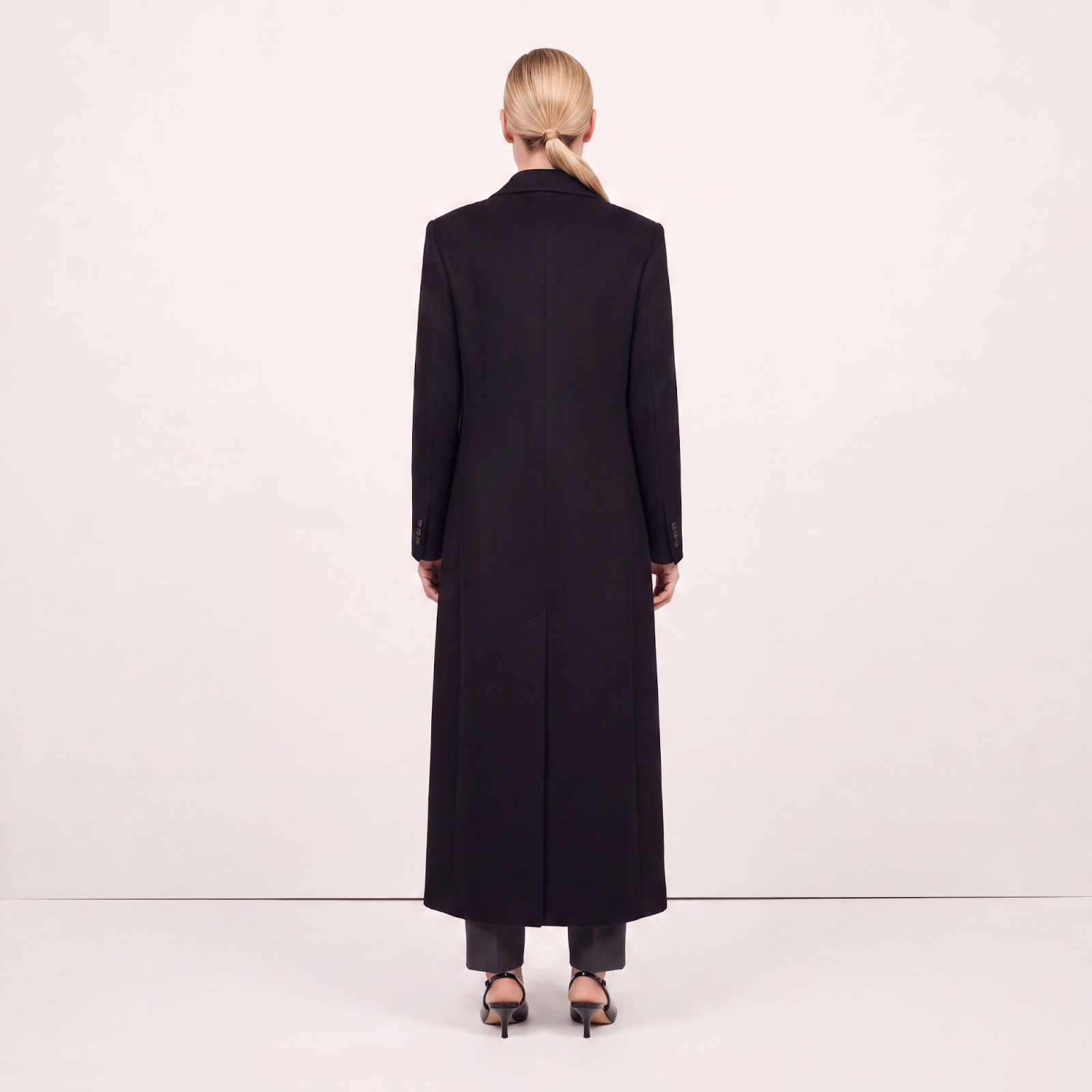Noir Signature Black Cashmere Coat