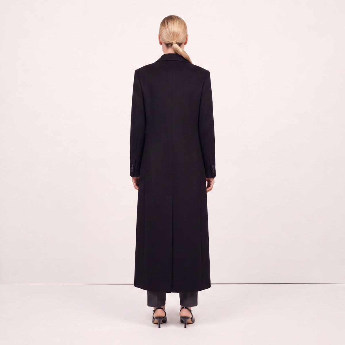 Noir Signature Black Cashmere Coat