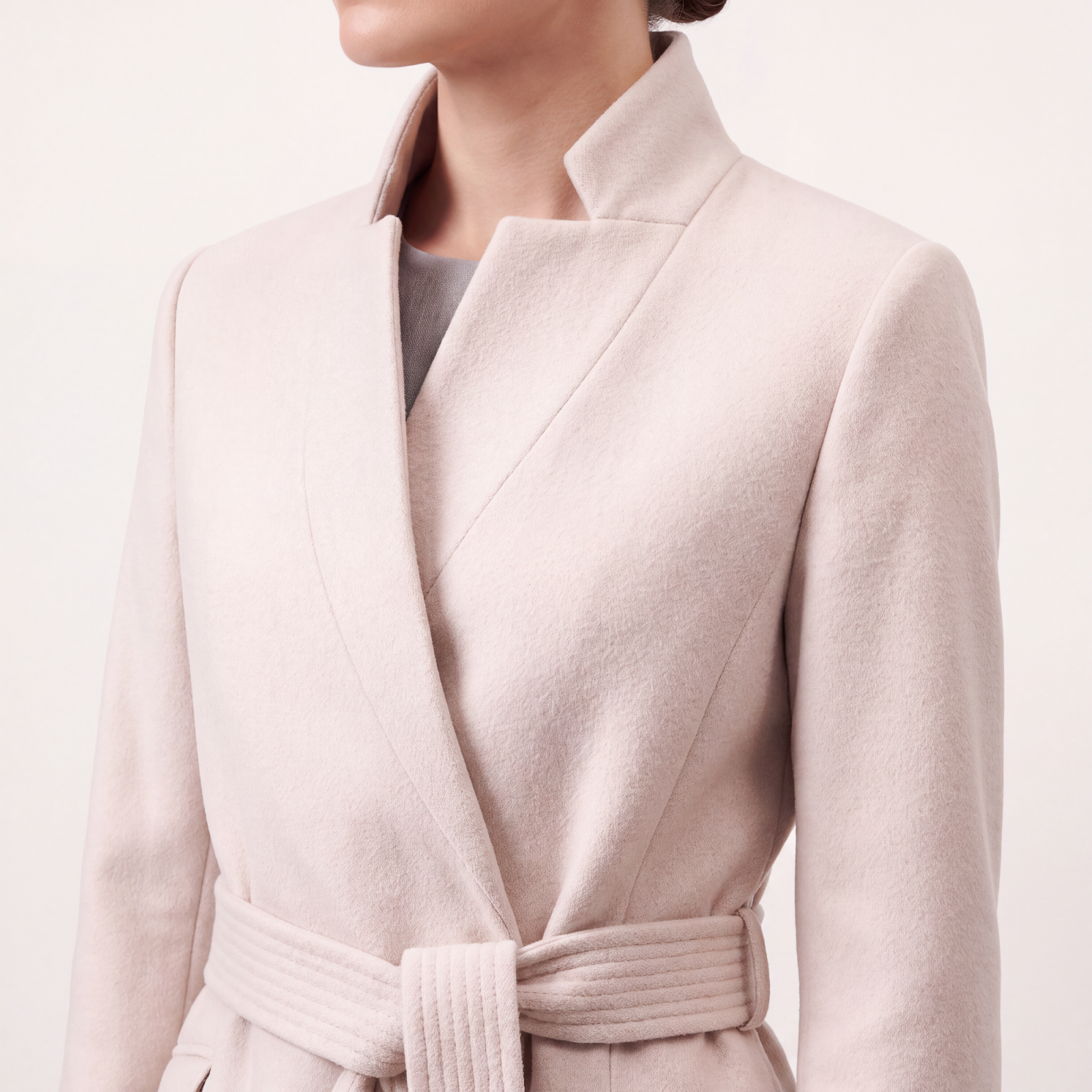 Luxury Belted High Collar Coat