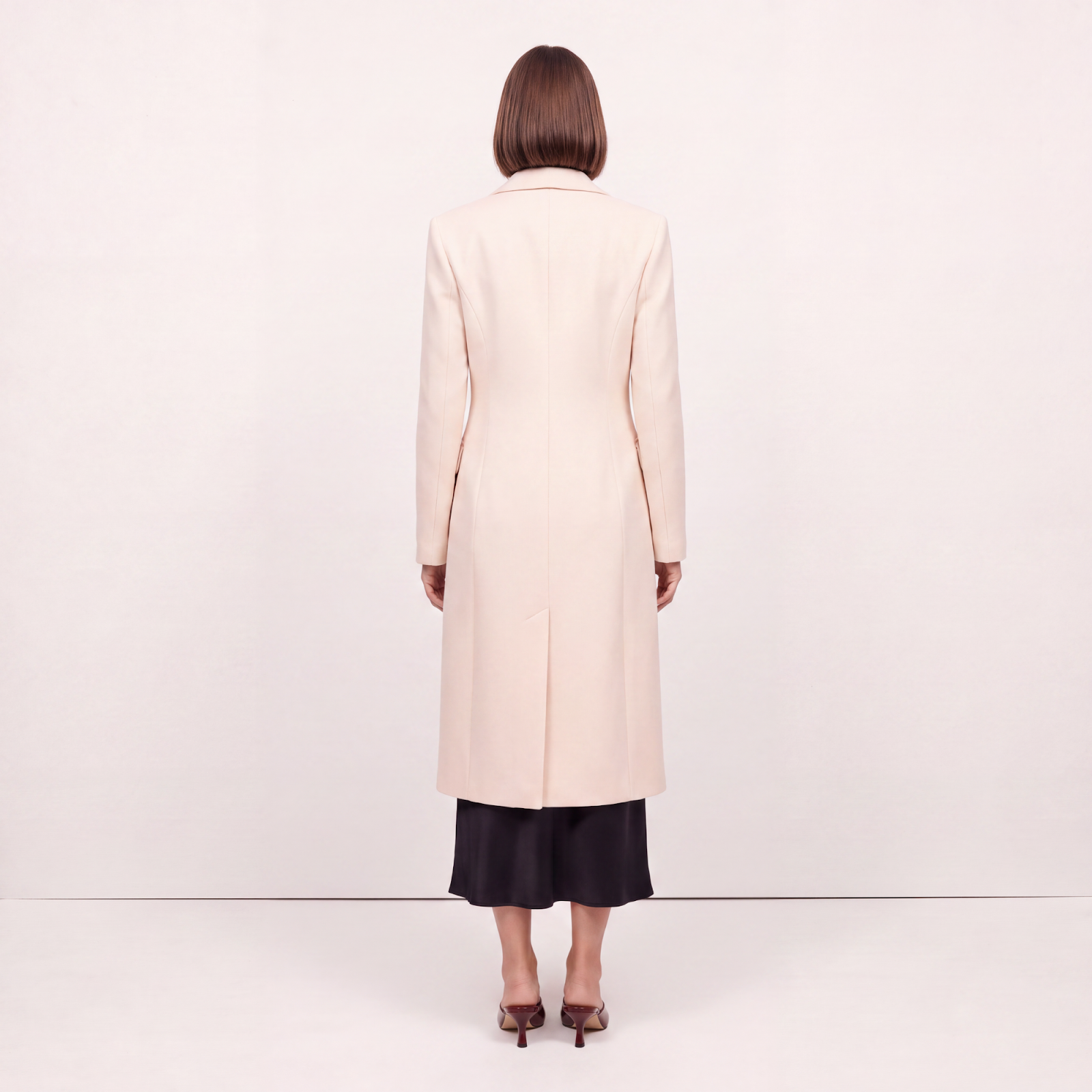 Classic Midi Cream Wool Coat