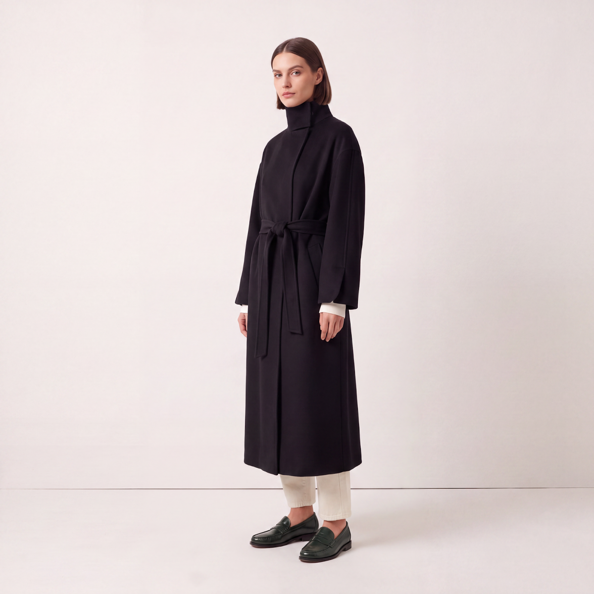 Cricket Black Cashmere Coat