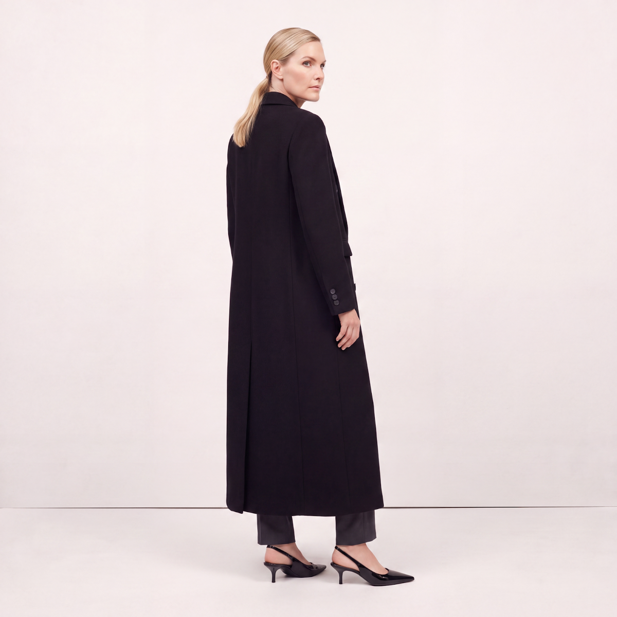 Noir Signature Black Cashmere Coat