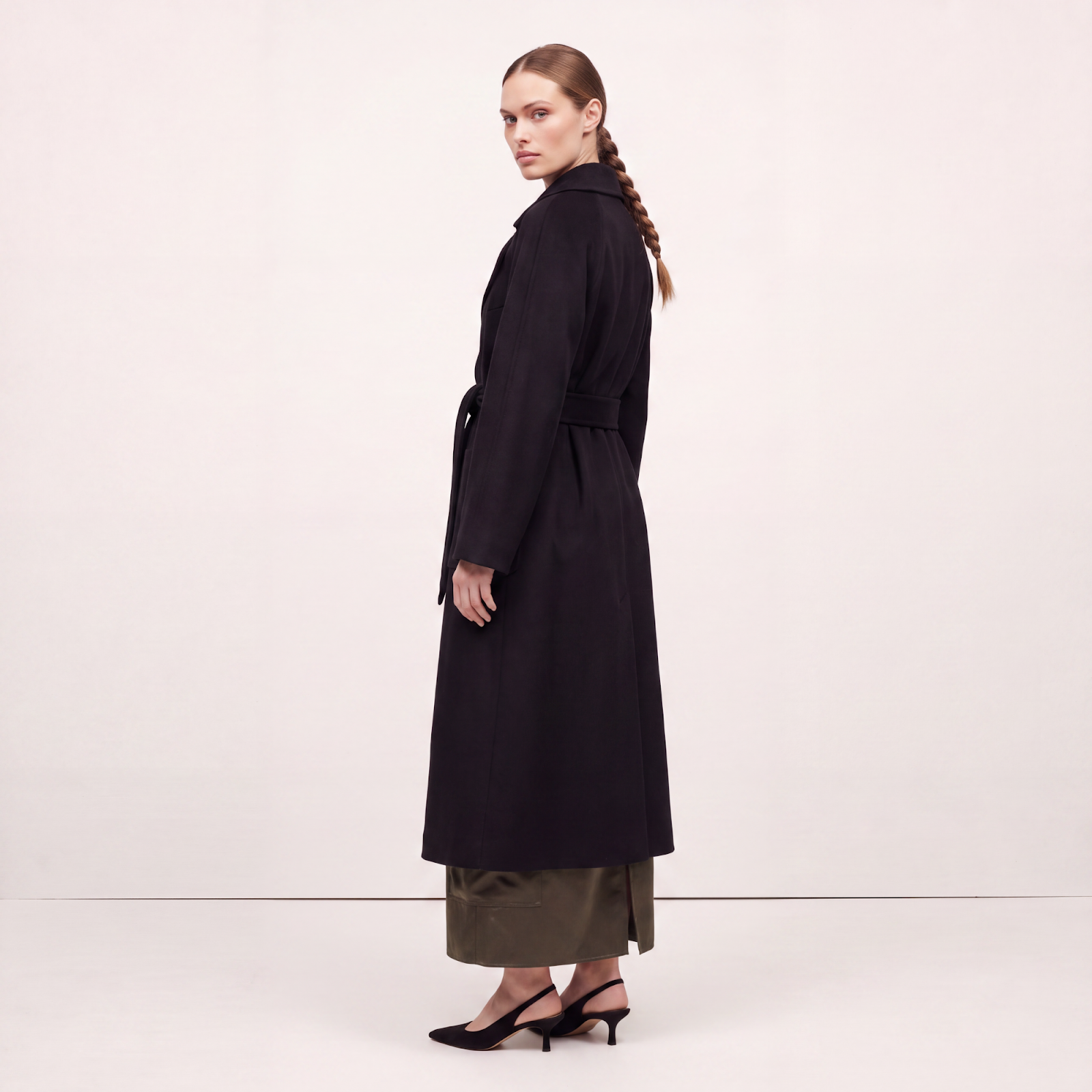 Luna Black Cashmere Coat