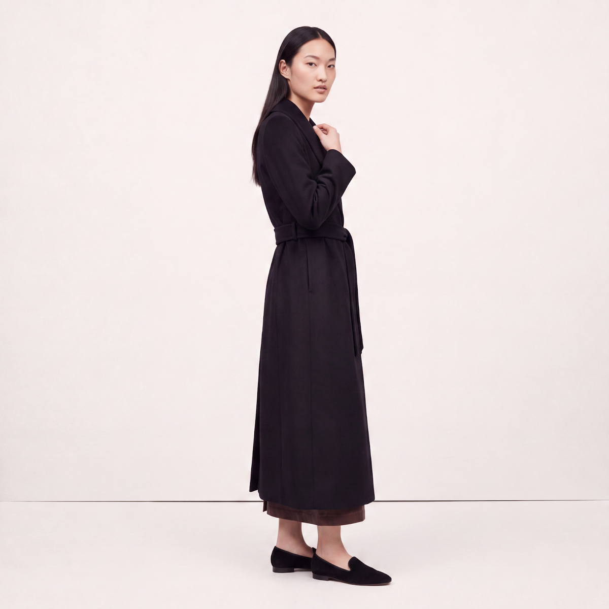 Crown Black Cashmere Coat