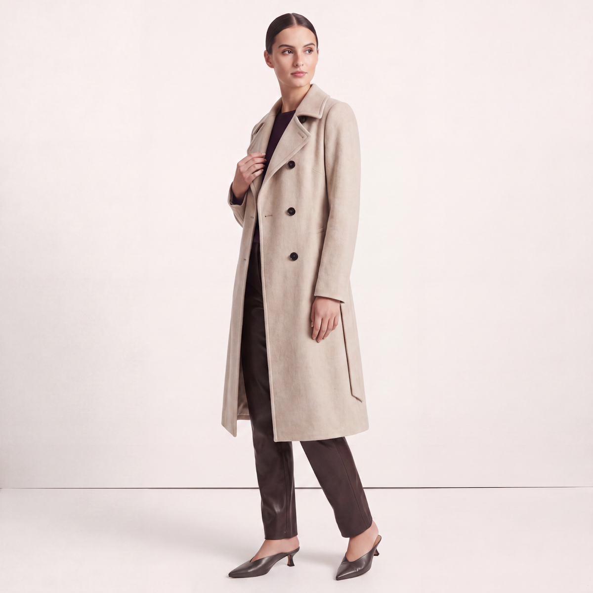 Marylebone Oatmeal Wool Cashmere Coat