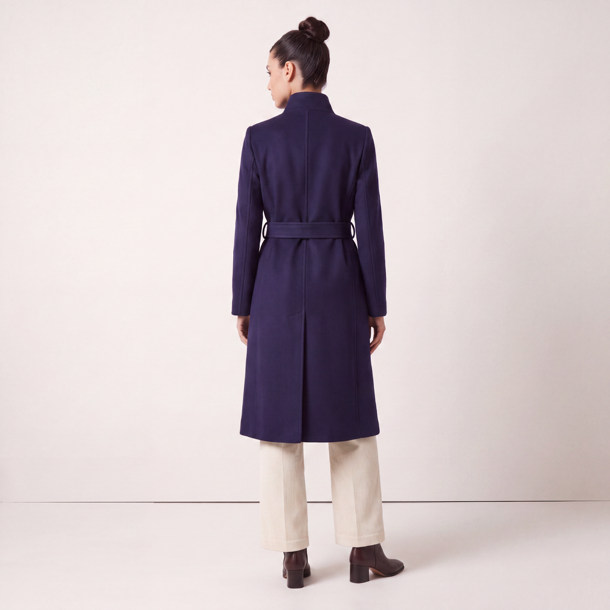 Elara Navy Cashmere Coat