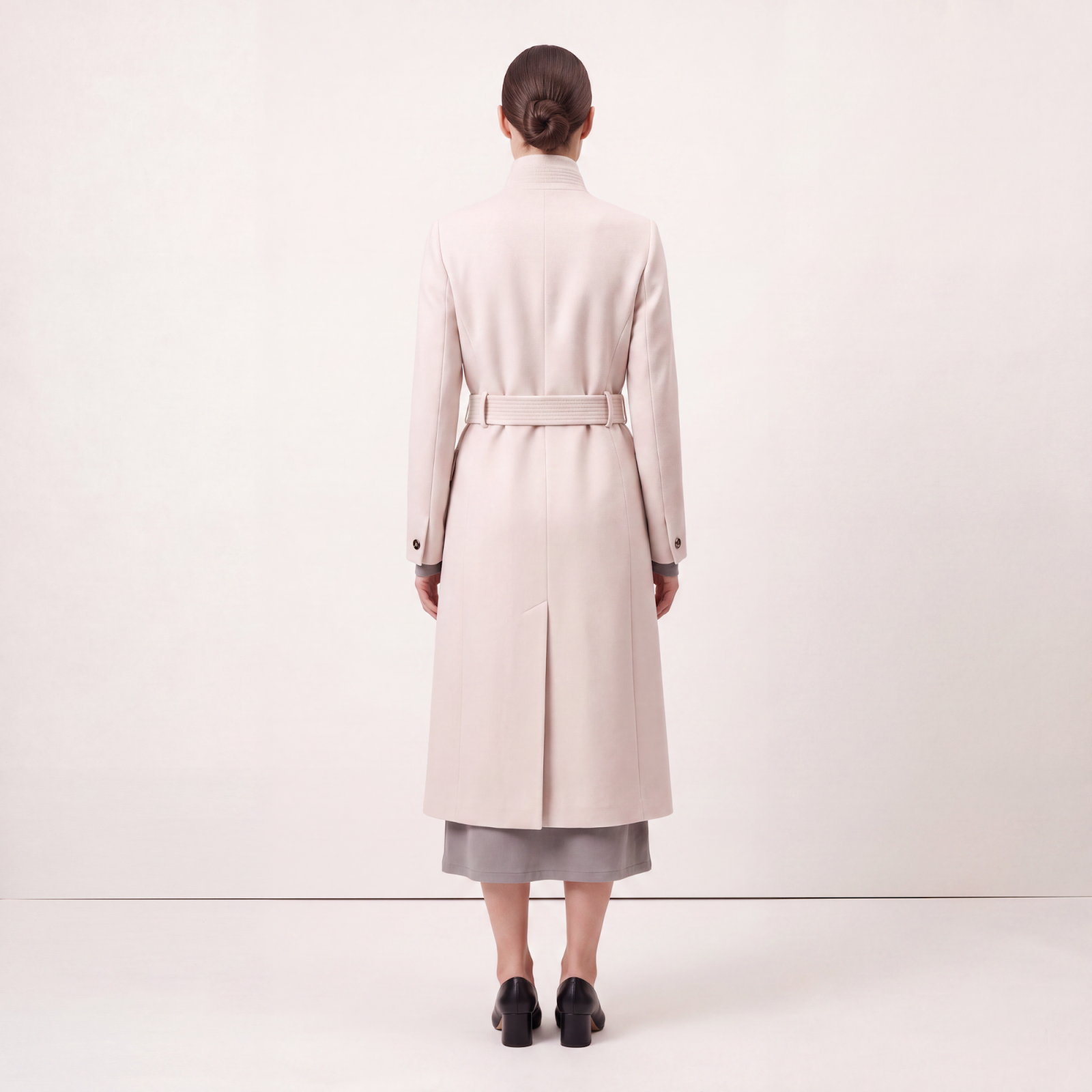 Luxury Belted High Collar Coat