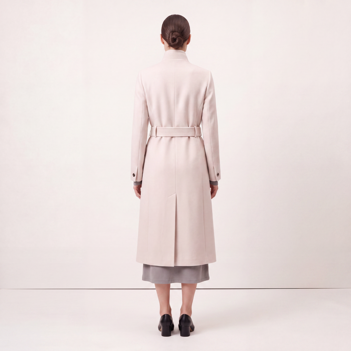 Luxury Belted High Collar Coat