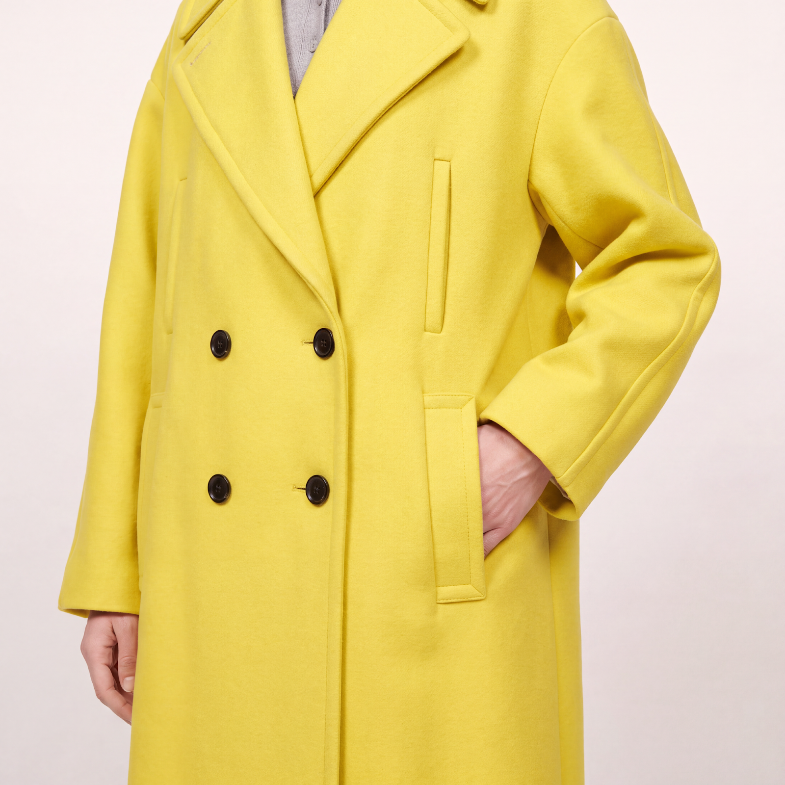 Vibrant Yellow Wool Coat