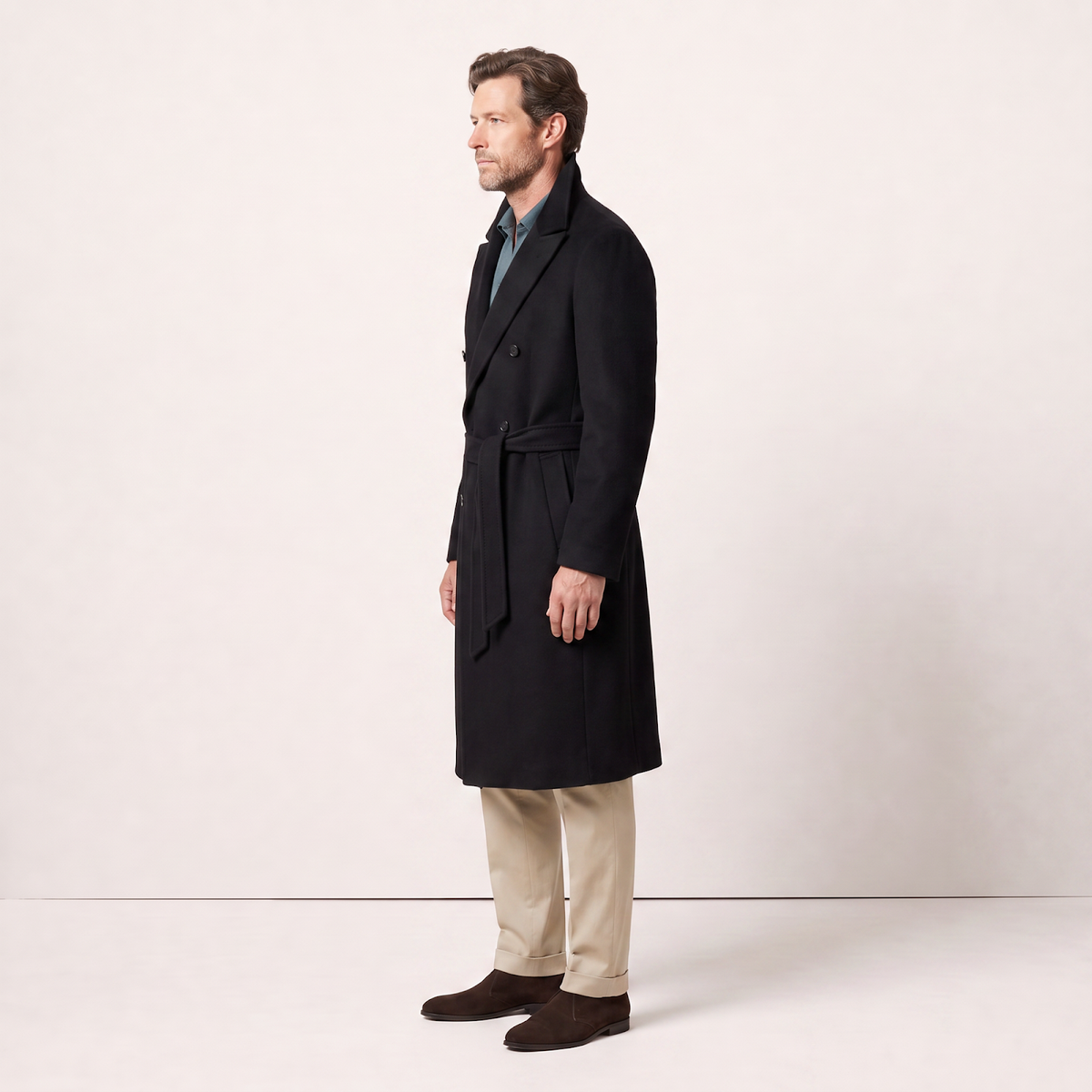 Savile Black Italian Cashmere Coat