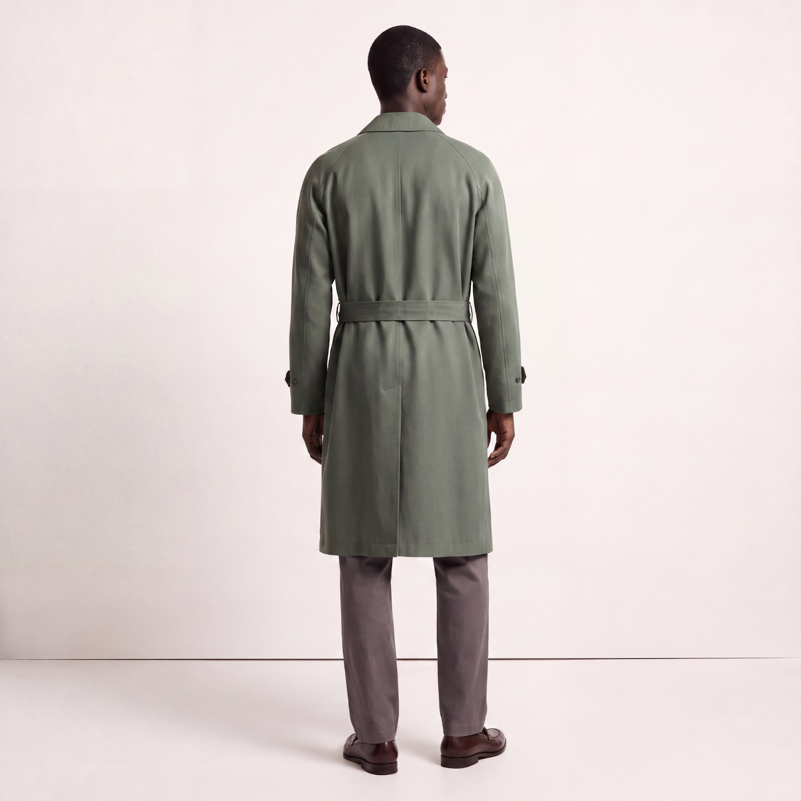 Mayfair Moss Sage Green Trench Coat
