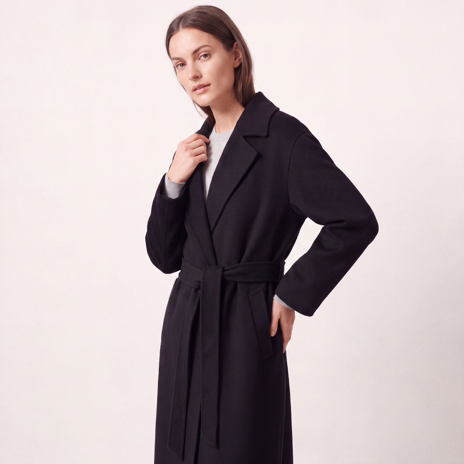 Clara Black Cashmere Coat
