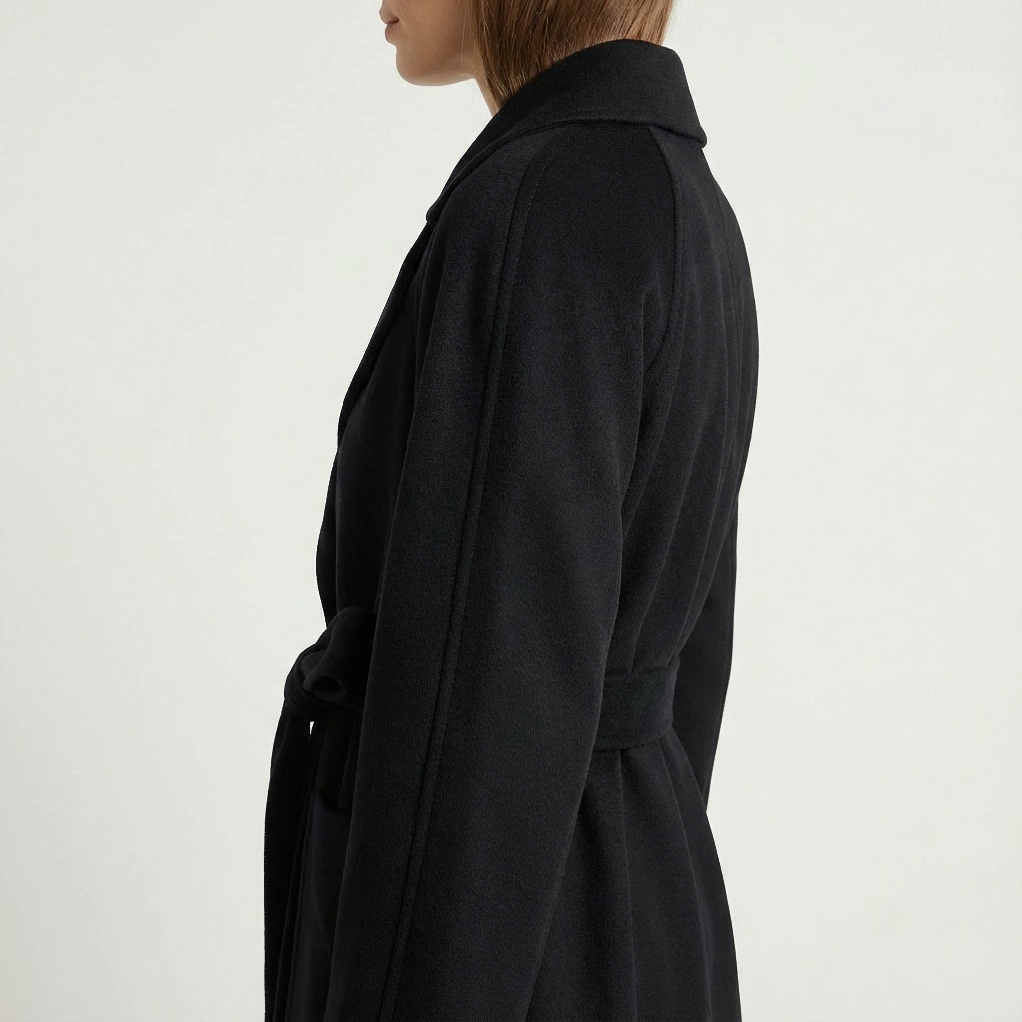 Luna Kiyora 100% Pure Italian Cashmere Long Coat - Black