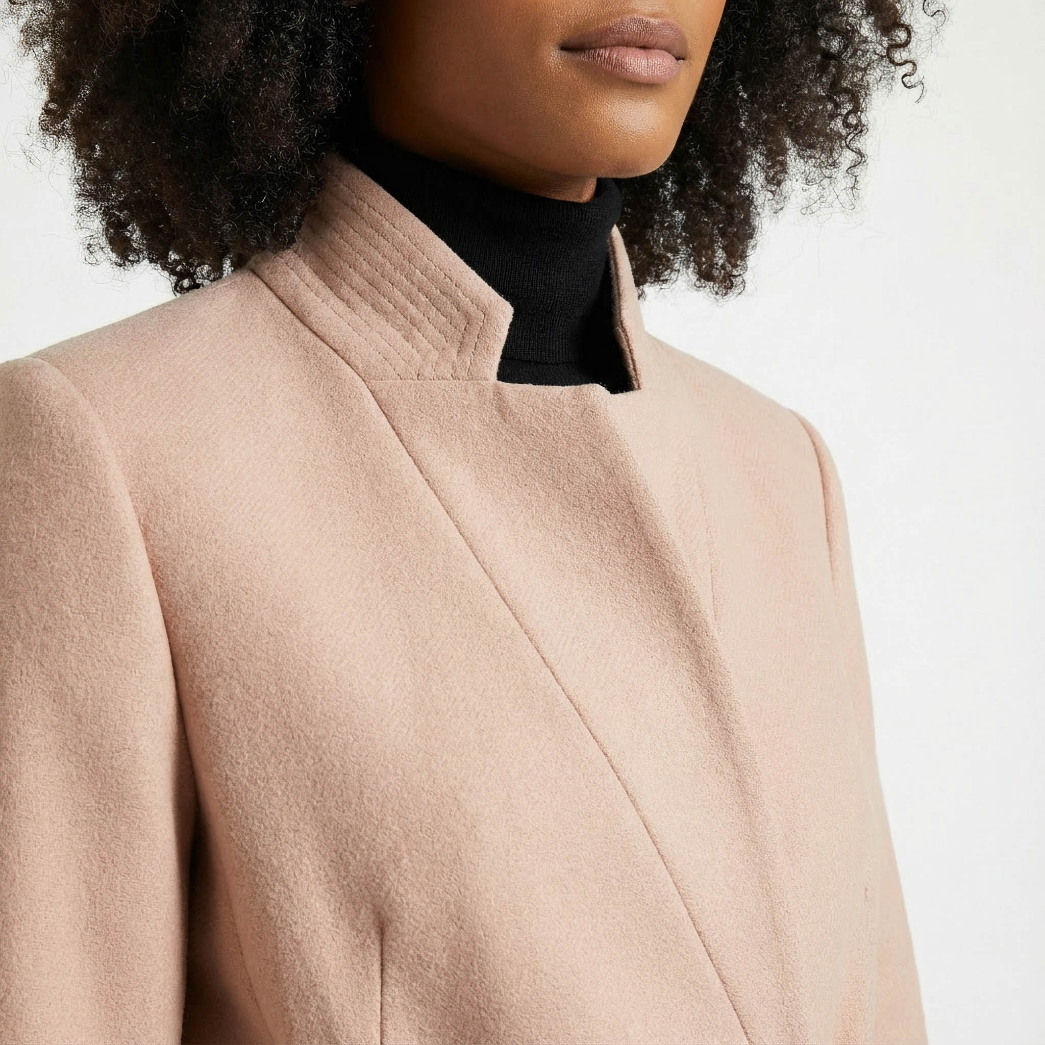 Classic Camel Wool Wrap Coat with Belt