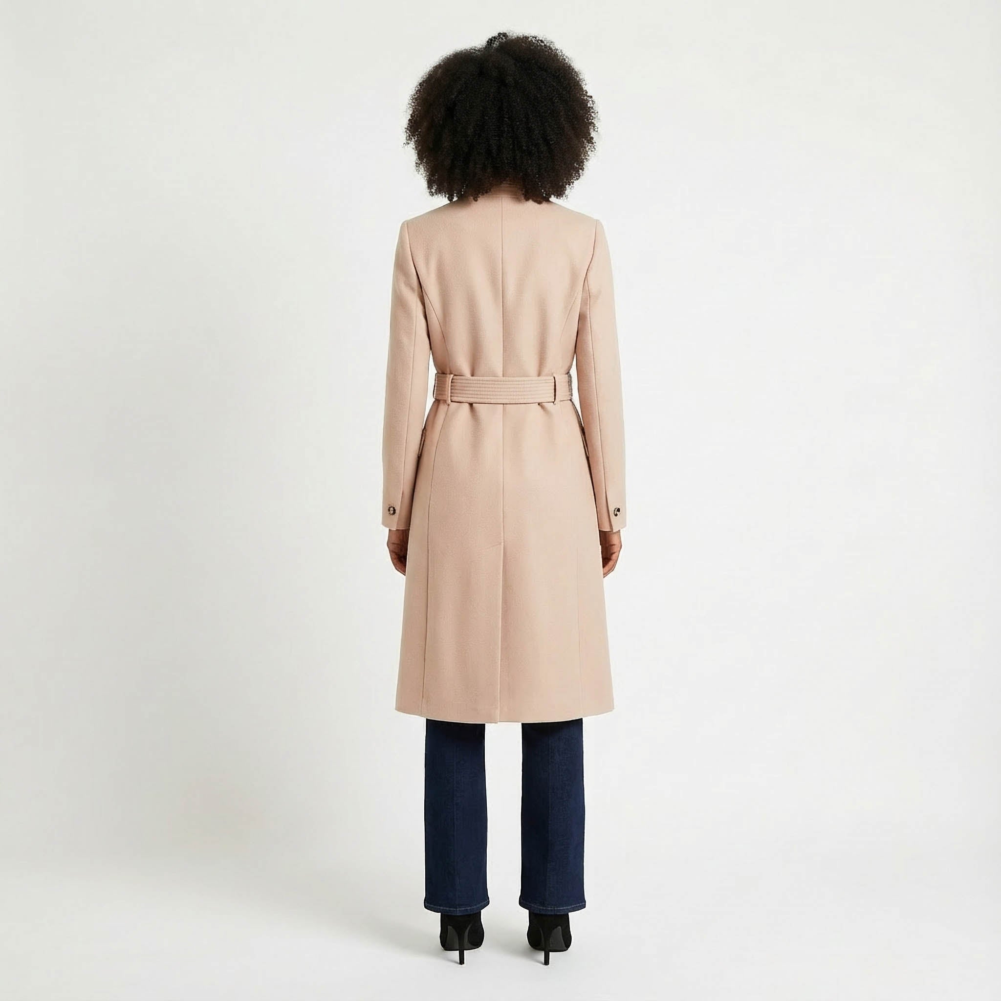 Classic Camel Wool Wrap Coat with Belt