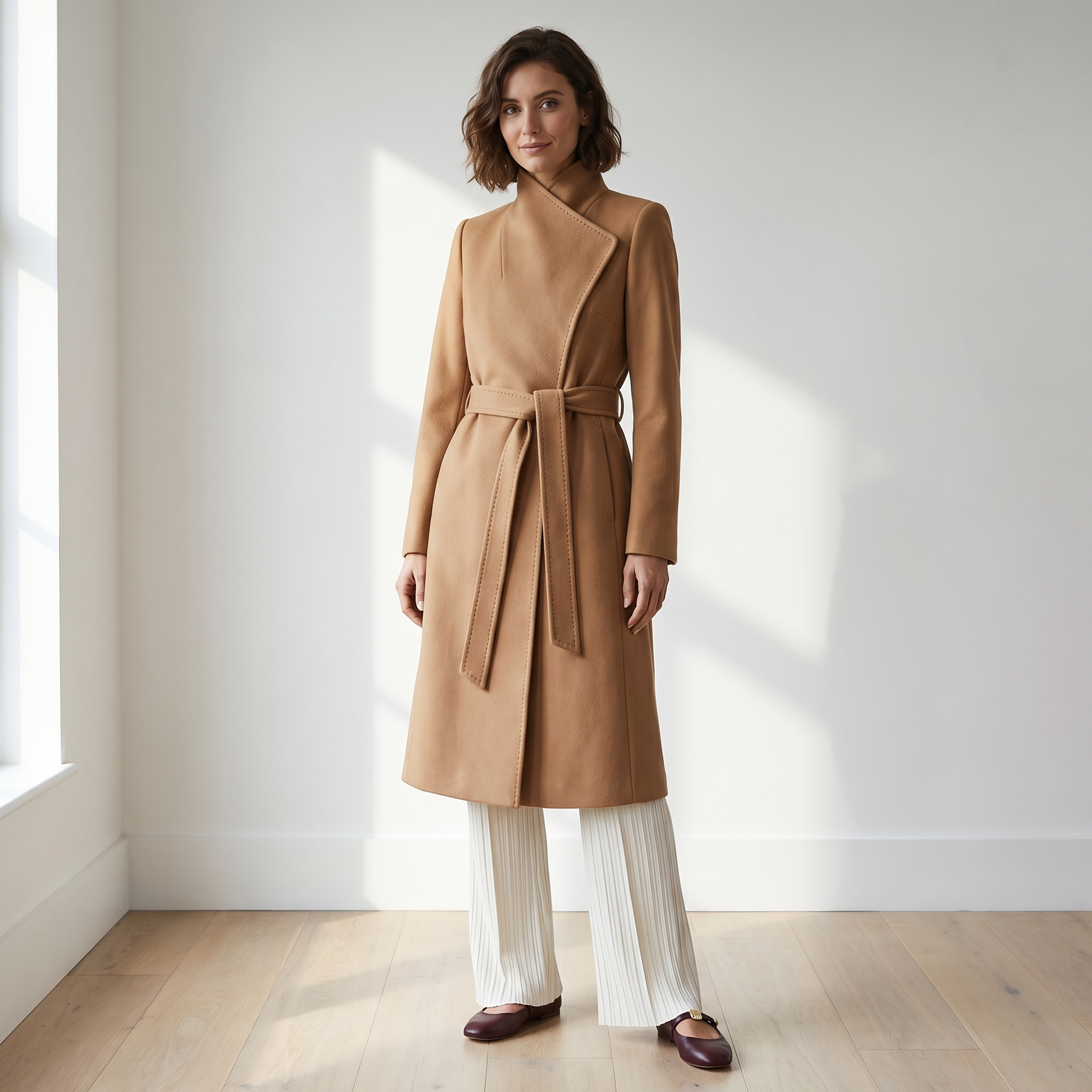 The Elara | 100% ren kashmir maxi-frakke - kamel