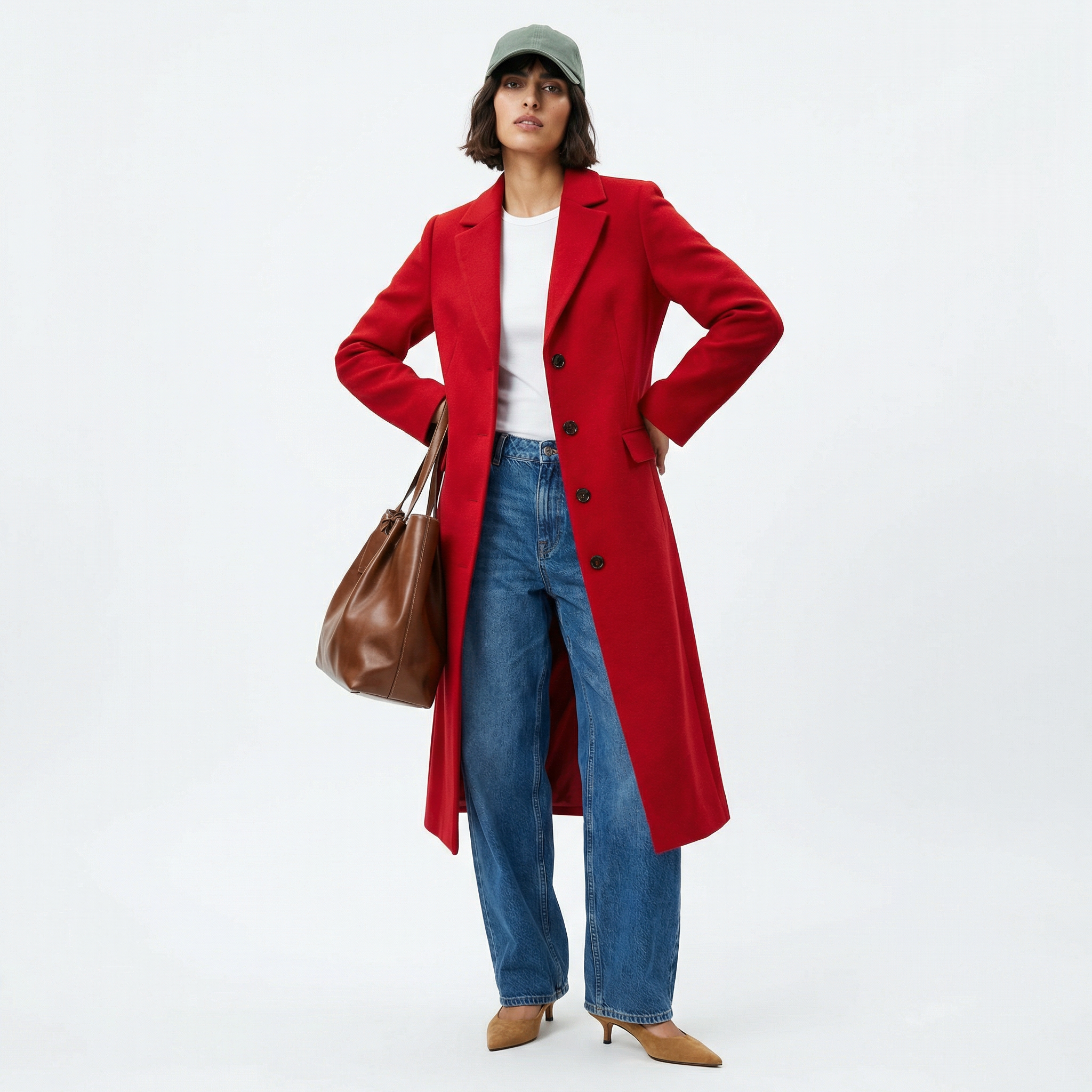 The Hampstead | 100% Pure Virgin Wool Single-Breasted Tailored Coat - Red