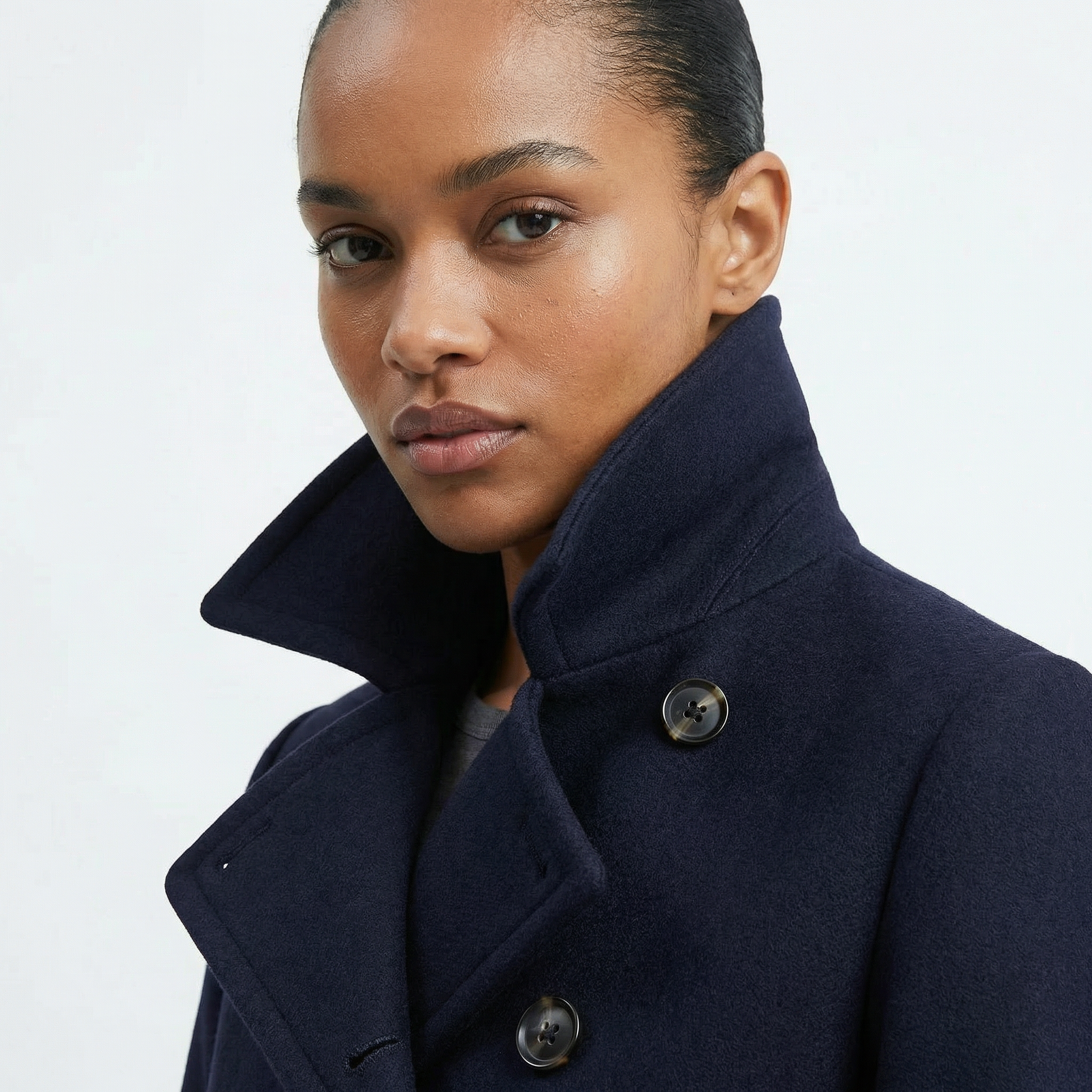 The Marylebone | Premium Wool & Cashmere Blend Lined Double-Breasted Coat - Navy