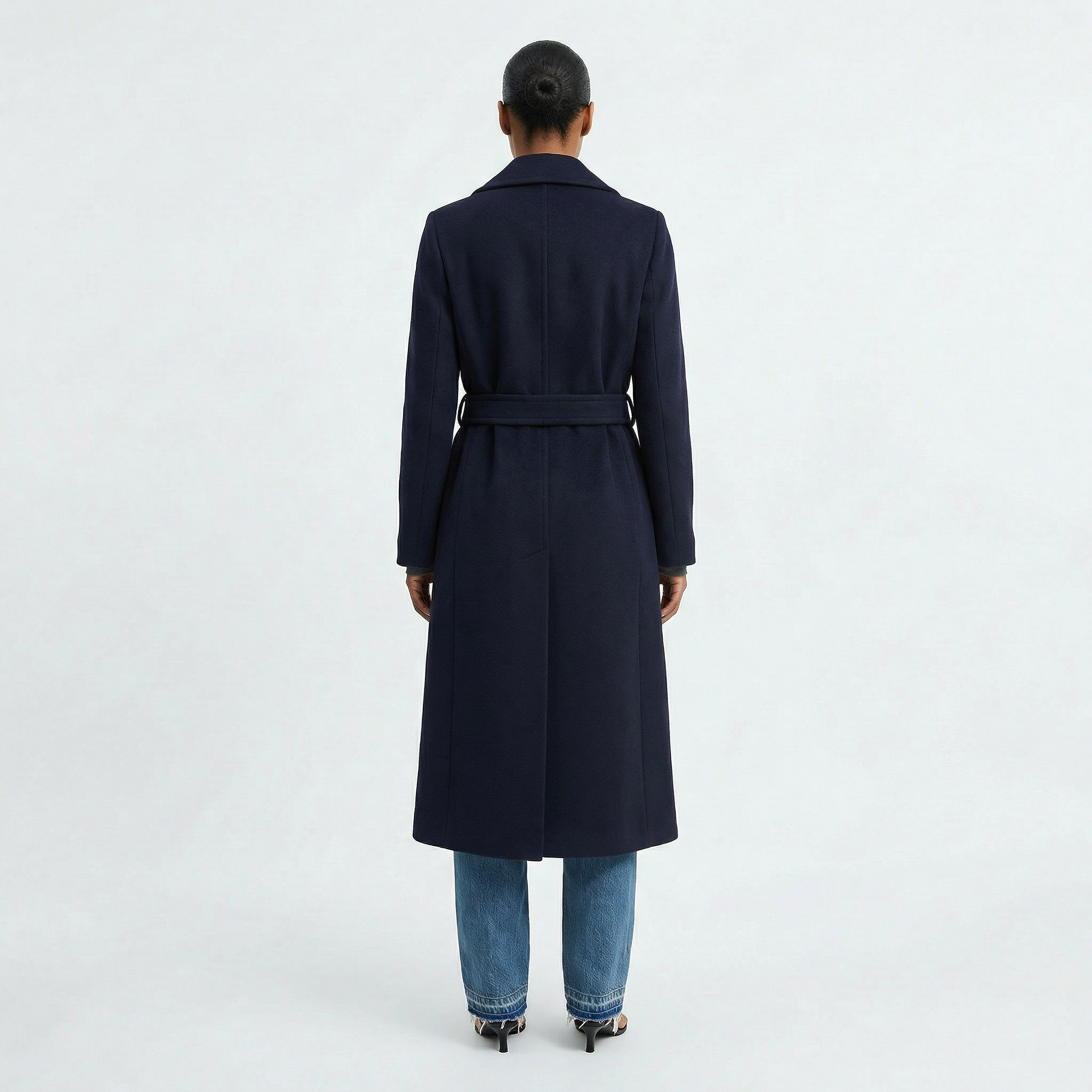 The Marylebone | Manteau croisé doublé en mélange de laine et cachemire premium - Marine
