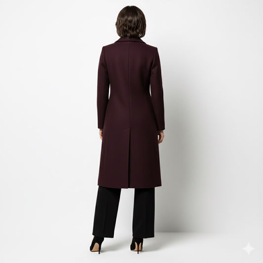 The Timeless Elegance of a Burgundy Evening Long Coat
