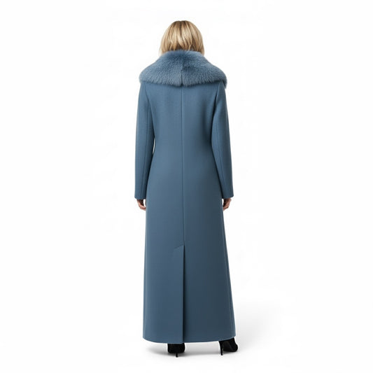 The Timeless Elegance of a Blue Winter Coat with Fur