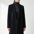 The Kensington 100% Boiled Wool Maxi Coat -  Black
