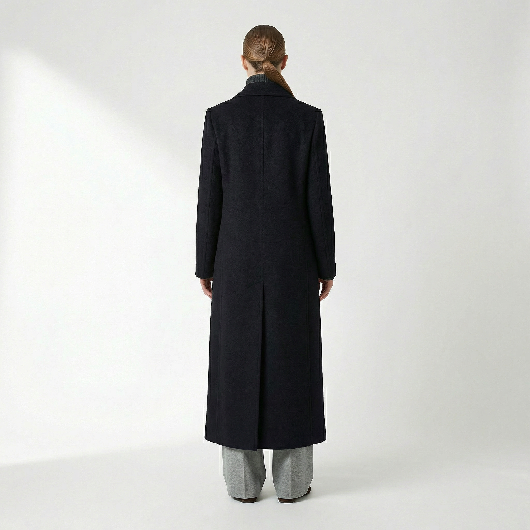 Kensington 100% kokt ull maxikappa - svart