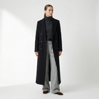 The Kensington 100% Boiled Wool Maxi Coat -  Black