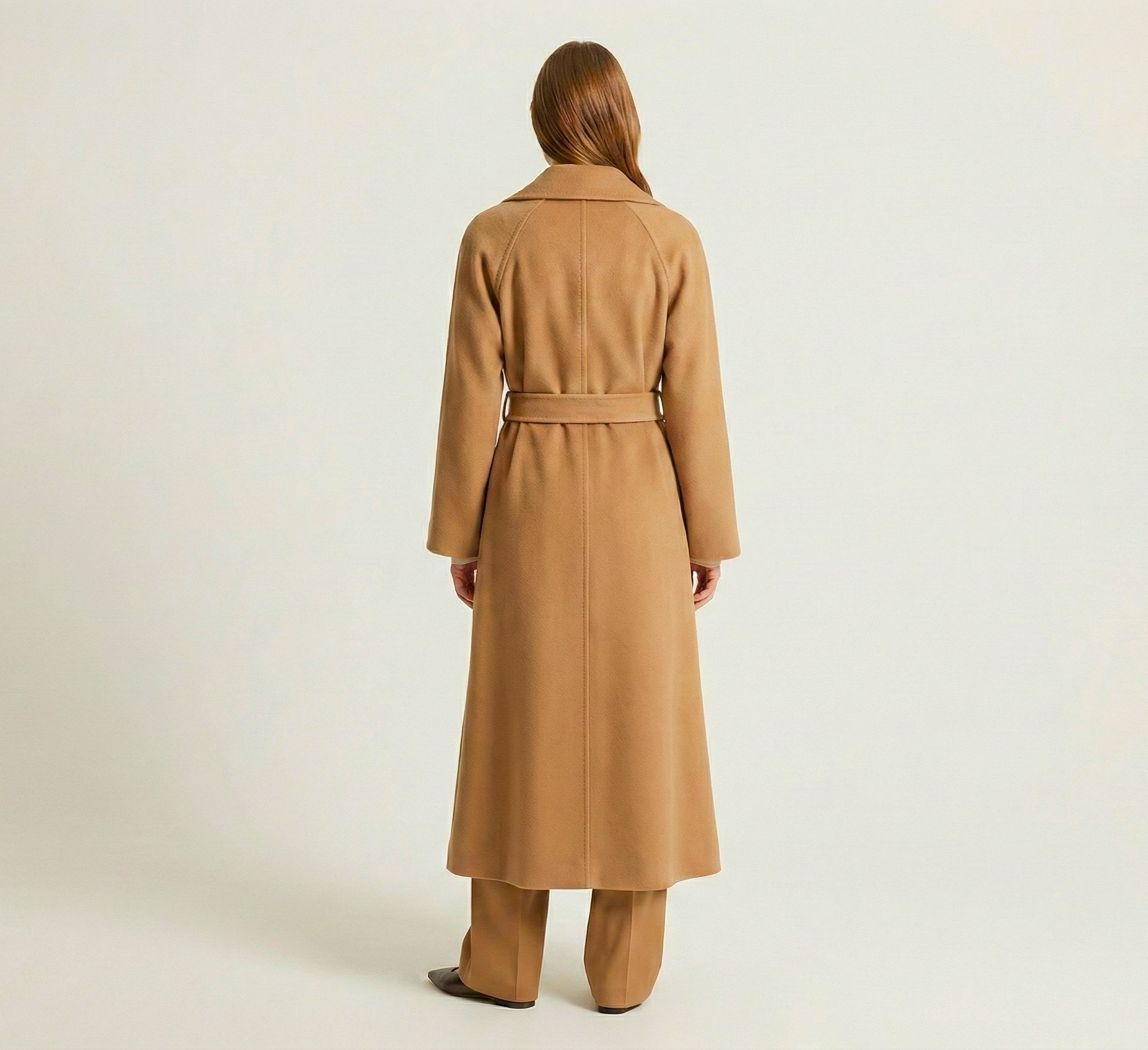 Kiyora 100% Pure Italian Cashmere Long Coat - Camel